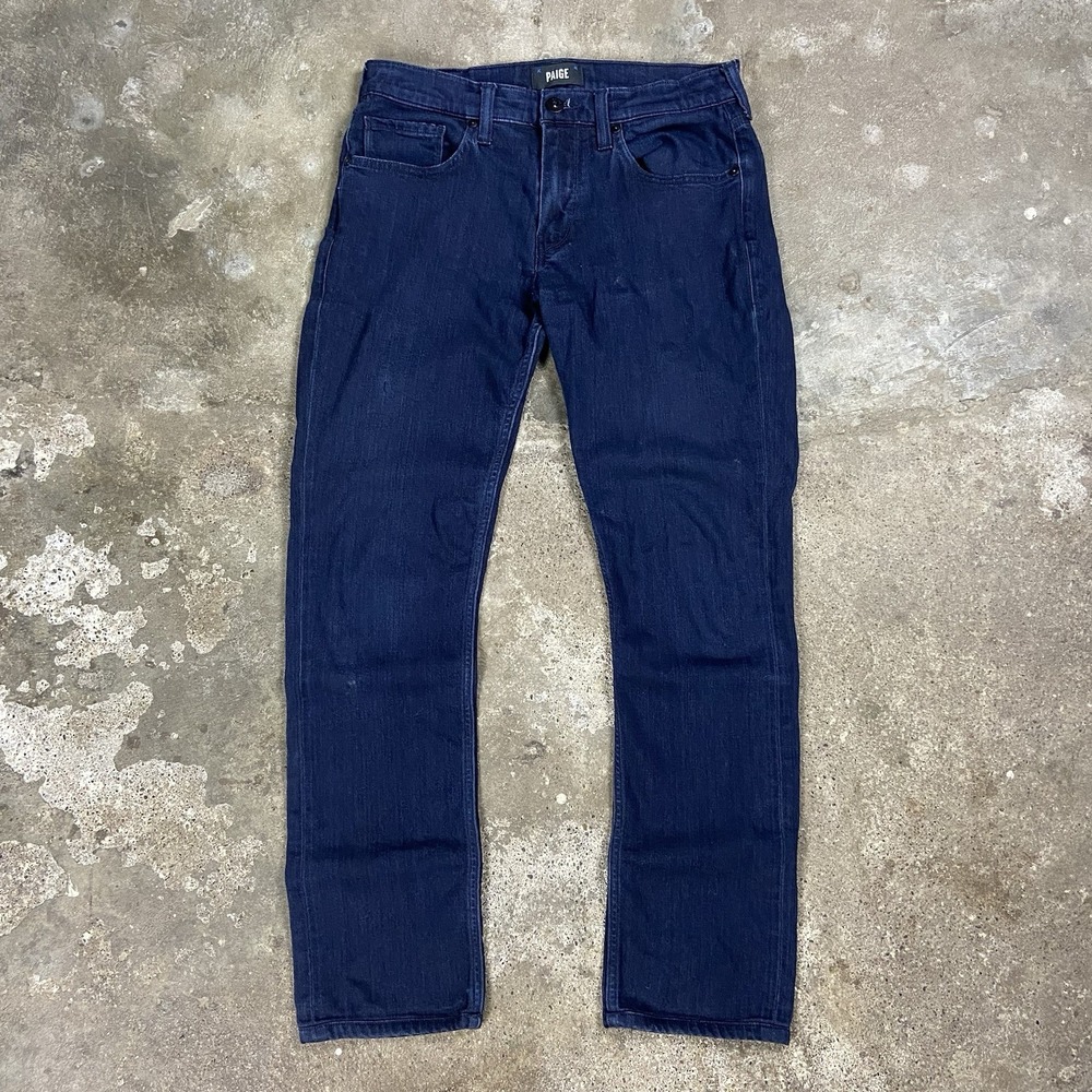PAIGE Federal Jeans Size 30 Blue Denim Dark Wash Slim Straight Fit Flex Casual